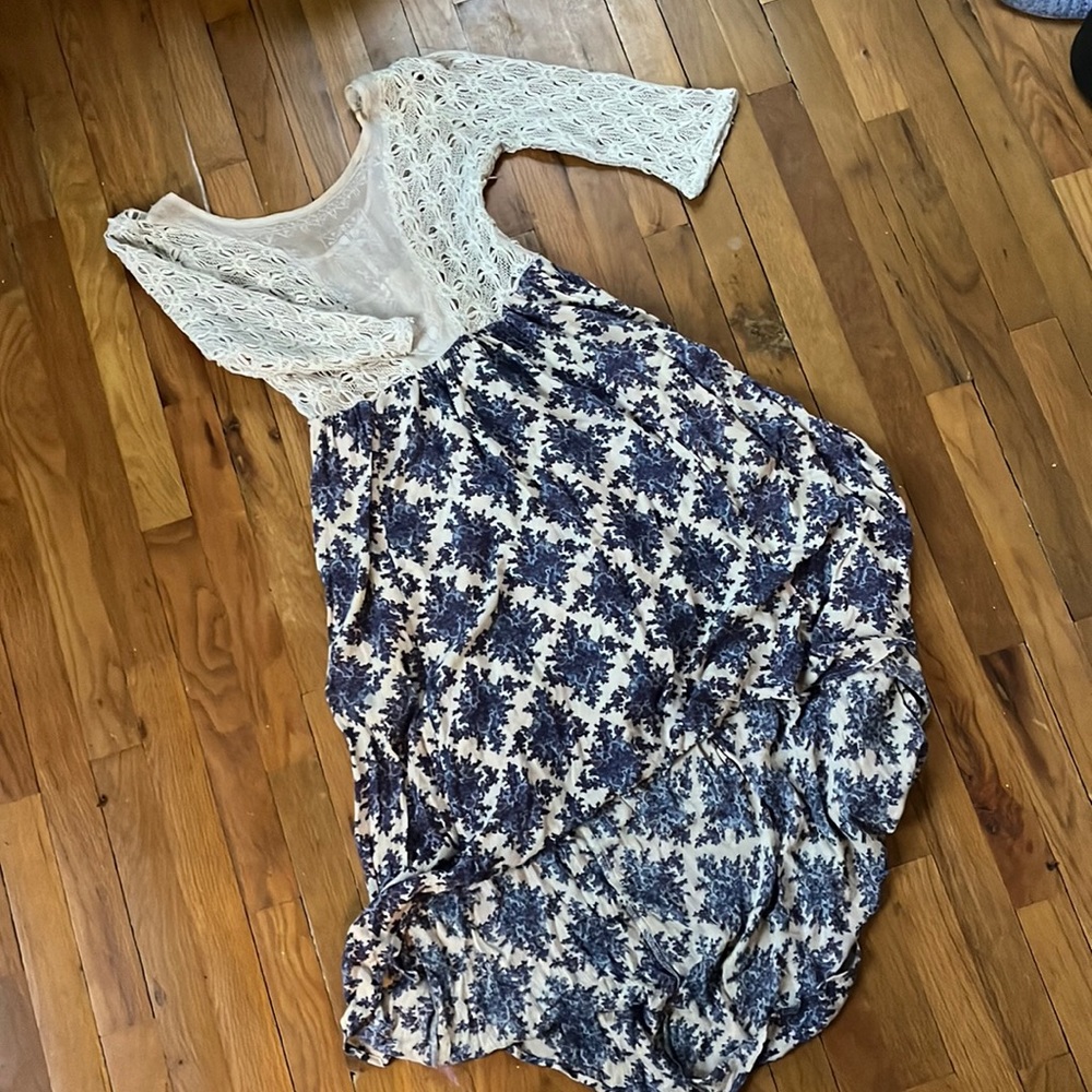 Free People High Low Crochet Floral Dress